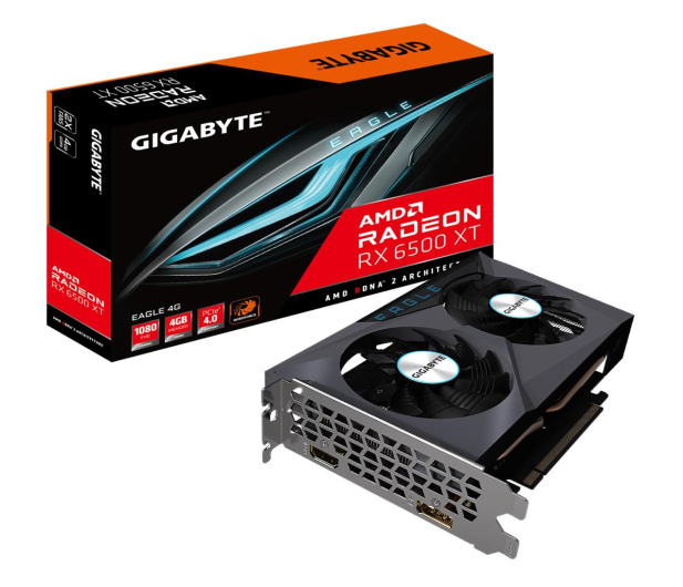 GIGABYTE Karta graficzna RX 6500XT EAGLE 4GB GDDR6 64bit DP/HDMI GV-R65XTEAGLE-4GD - 714836 - zdjęcie